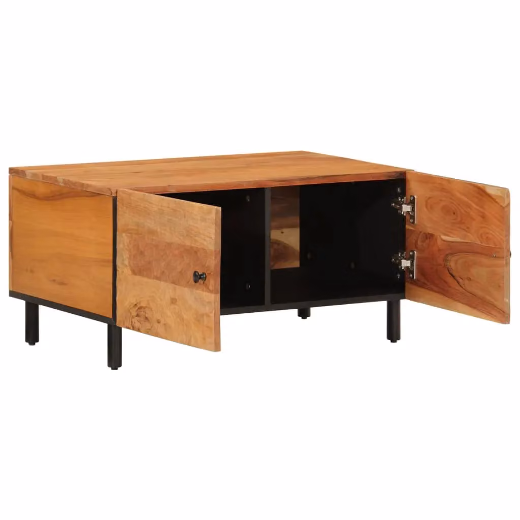 Berkfield Home Industrial Acacia Wood Coffee Table in Brown, W/D/H: 80 x 50 x 40 cm – 2