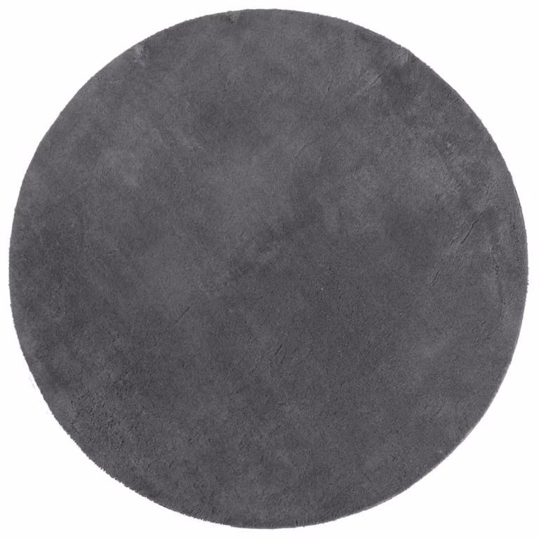 Berkfield Home Round Short Pile Soft and Washable Anthracite Black Rug, Diameter: 100 cm