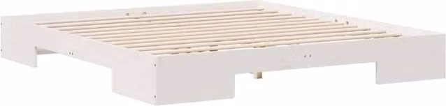 Berkfield Home Floor Bed Frame with Storage in White, Solid Pine Wood, W/D/H: 200 x 200 x 25 cm