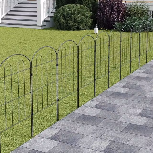 EONLION 10-Piece Rustproof Metal Garden Fence Flower Bed in Black – 1