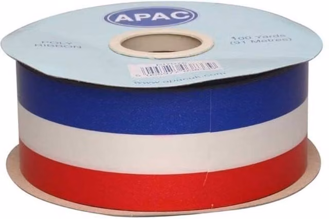 KDMD Tri-Colour Ribbon, 50mm, Red, White and Blue
