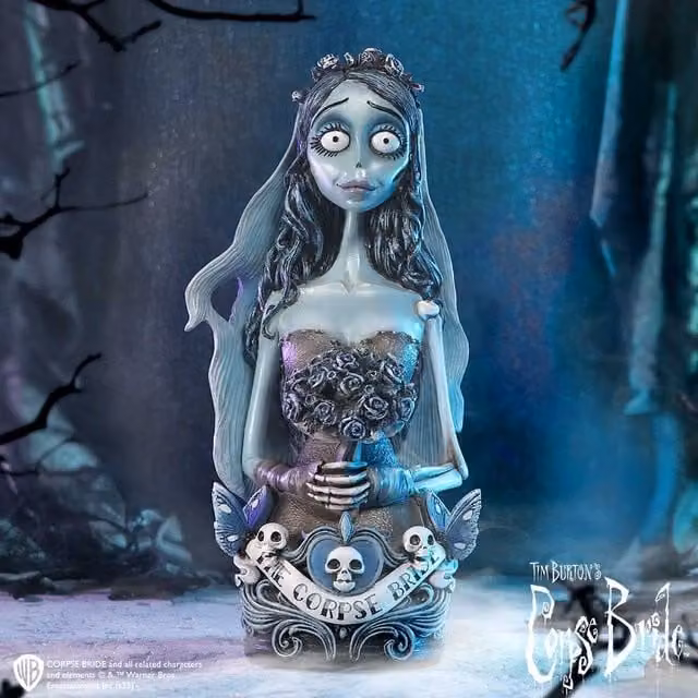 Nemesis Nows Corpse Bride Emily Blue Wedding Tabletop Bust, Height: 30 cm