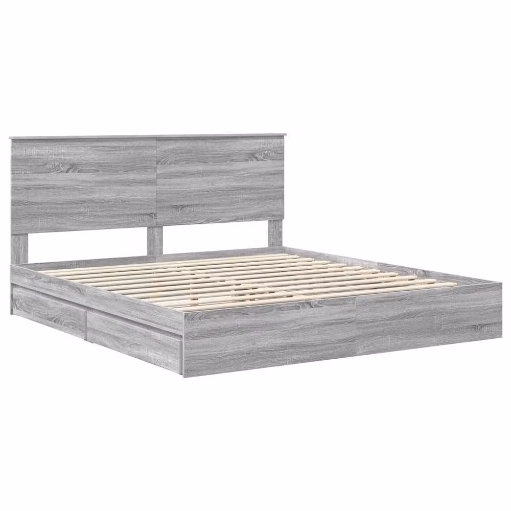 Berkfield Home Grey Sonoma Storage Bed with Drawers, Engineered Wood, 180 x 200 cm – 2