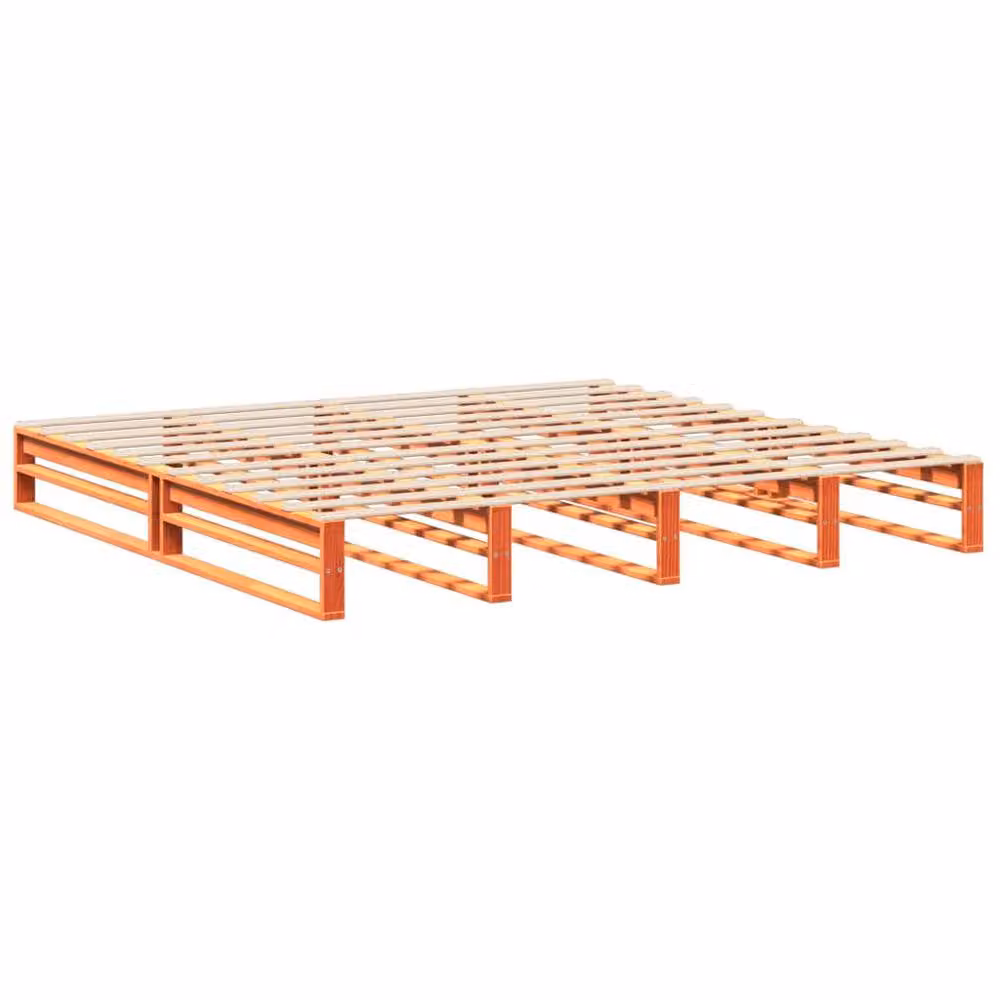 Berkfield Home Super King Solid Wood Pine Bed Frame in Waxed Brown, W/D/H: 180 x 200 cm – 3