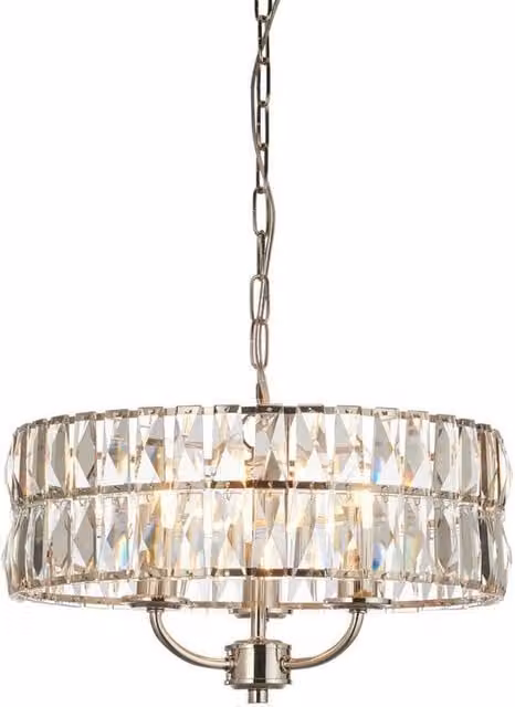 Netlighting Clifton 3 Light Multi Arm Ceiling Pendant Lamp in Silver