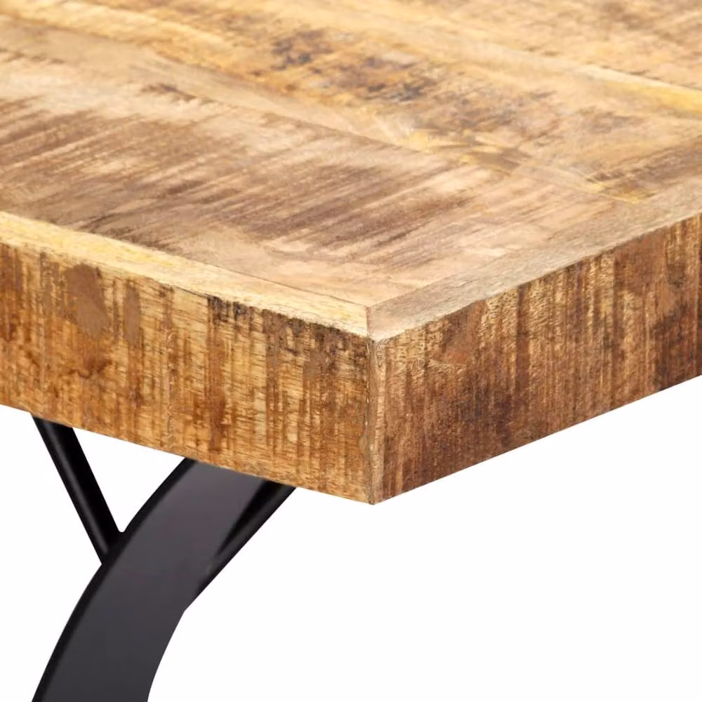 Berkfield Home Rectangular Dining Table in Brown Solid Mango Wood, W/D/H: 180 x 90 x 76 cm – 3