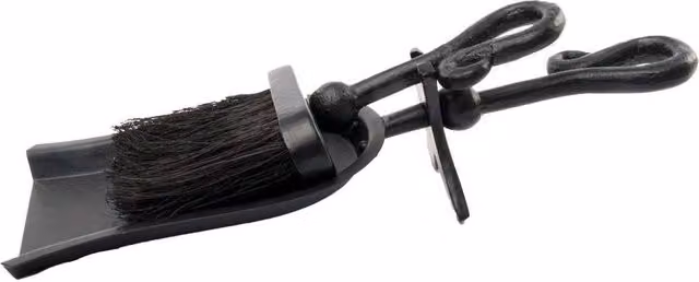 Hill Interiors Crook Handle Hearth Tidy in Black W/D/H: 38.0 x 13.0 x 9.0 cm