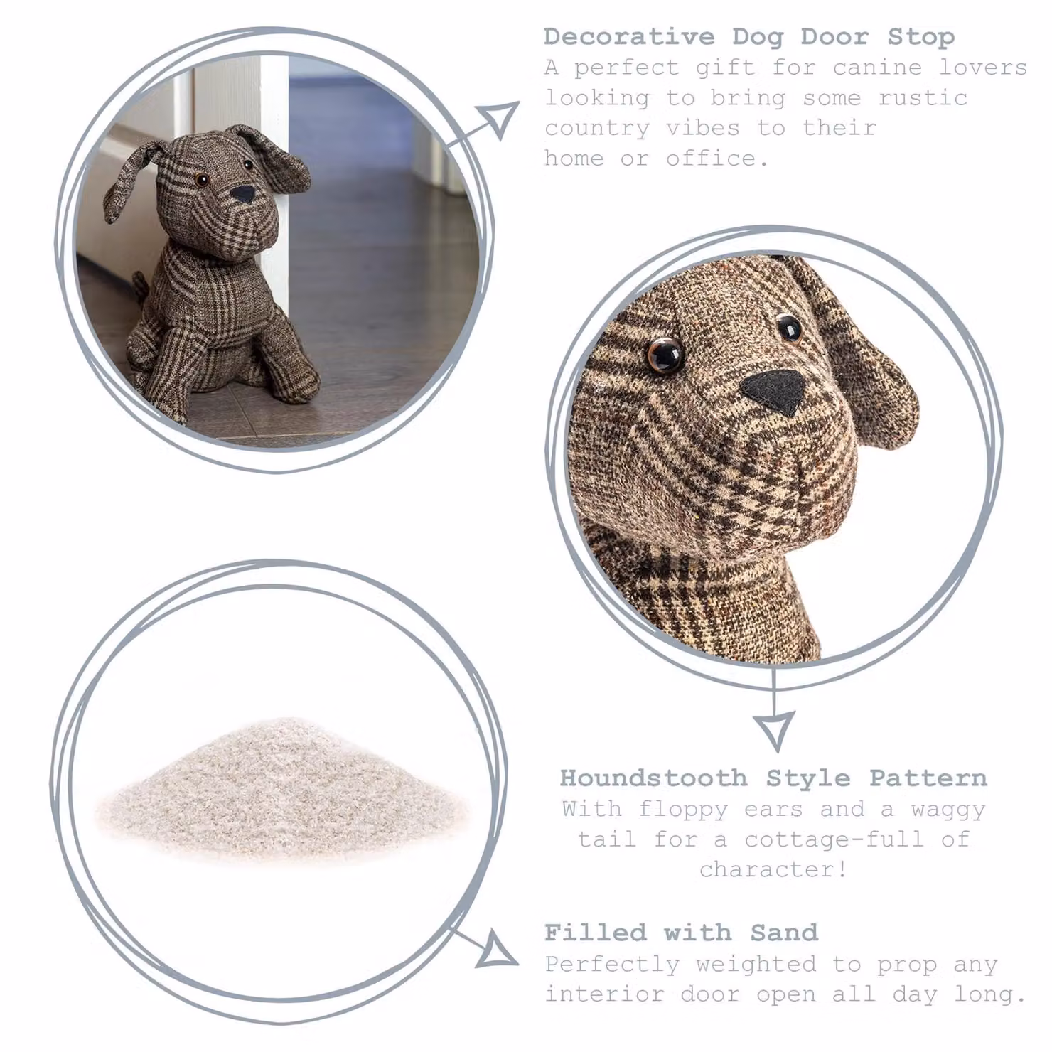Nicola Spring Milo the Dog Door Stop, Brown, H 26.5 cm x W 19 cm – 5