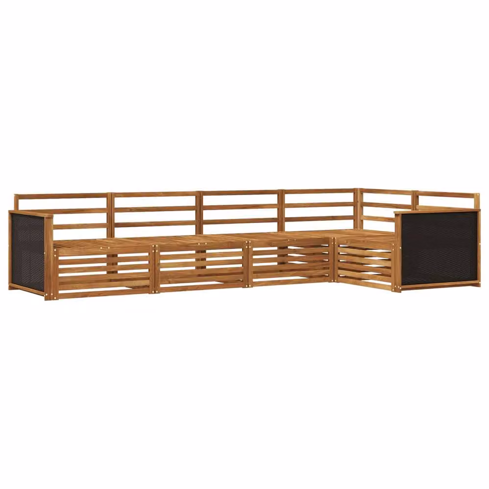 Berkfield Home 5-Piece Outdoor Sofa Set in Brown, W/D/H: 323 x 164.5 x 73 cm – 2