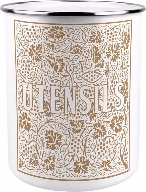 Purely Home Ceramic Kitchen Utensil Holder in Yellow and White