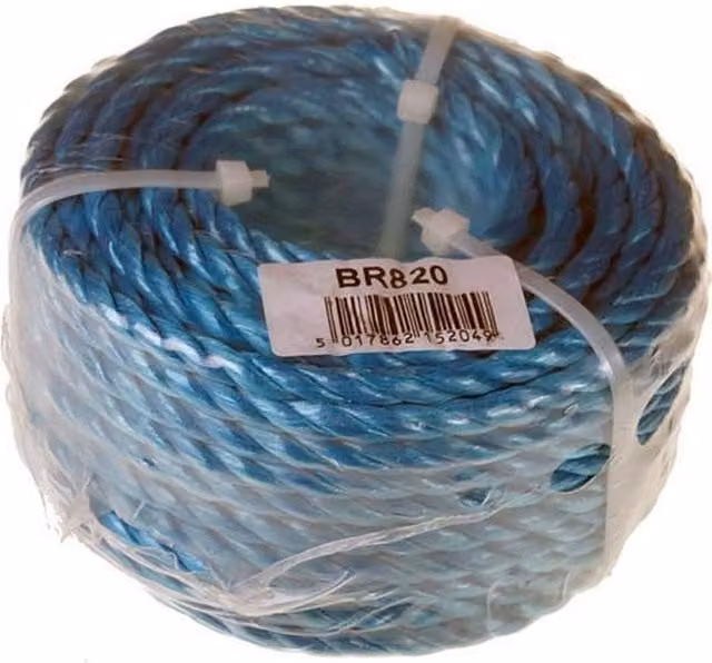 Universal Textiles Blue Plastic Coated Poly Rope, 8mm, 20m