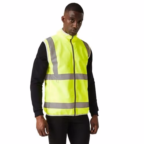 Regatta Men's Hi-Vis Full Zip Vest in Yellow, Size S (EN ISO 20471)