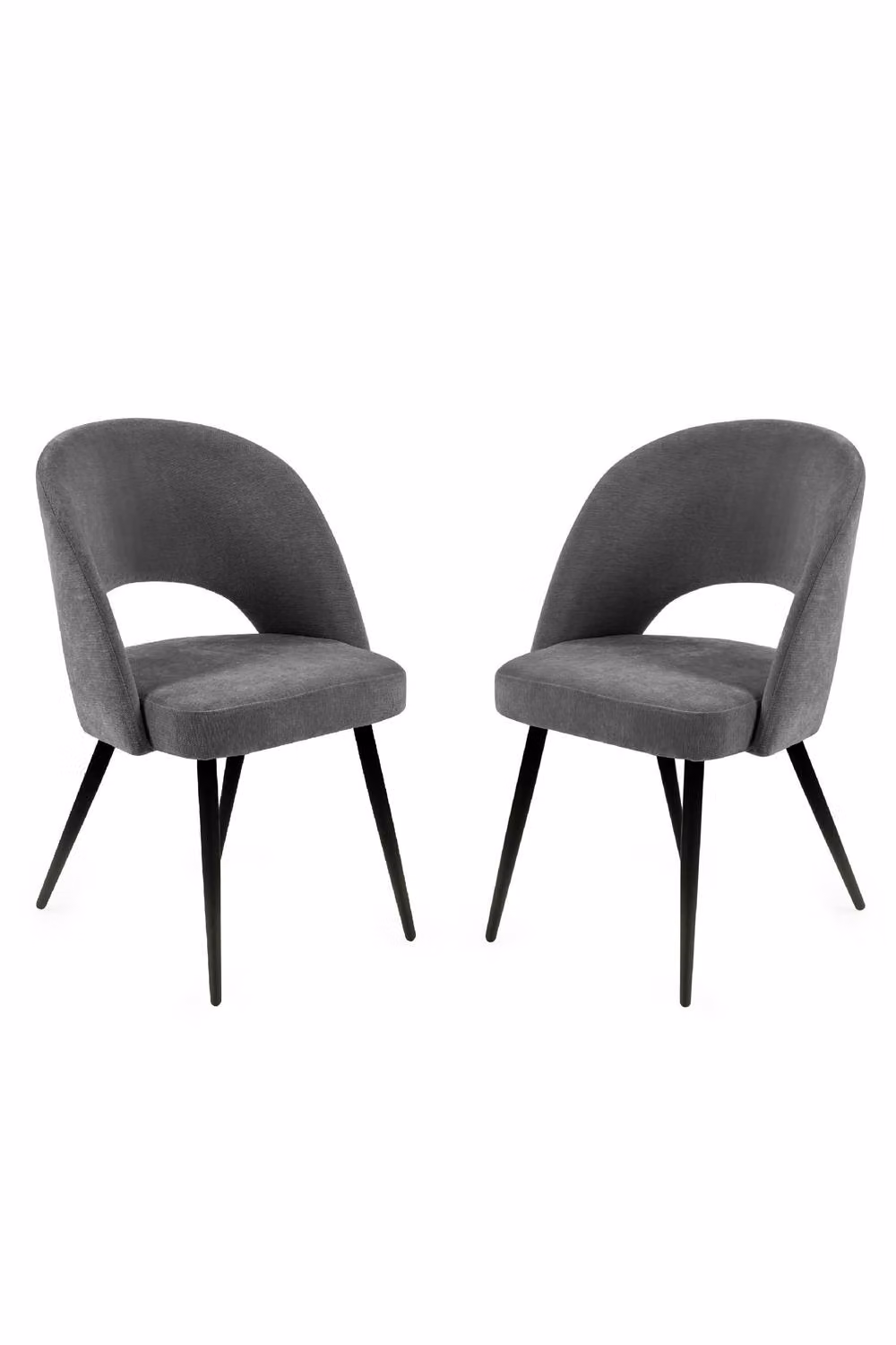 Julian Bowen Ella Set of 2 Modern Upholstered Dining Chairs in Grey Fabric – 4