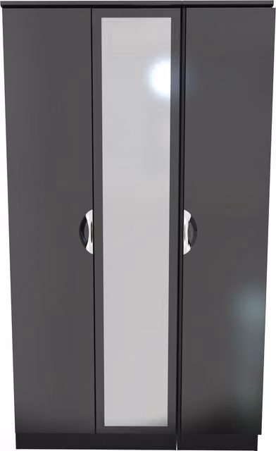 Ready Assembled 2 U Holborn Tall Triple Mirror Wardrobe in Black