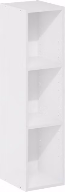WALPLUS 3-Tier Narrow Adjustable Bookcase in White