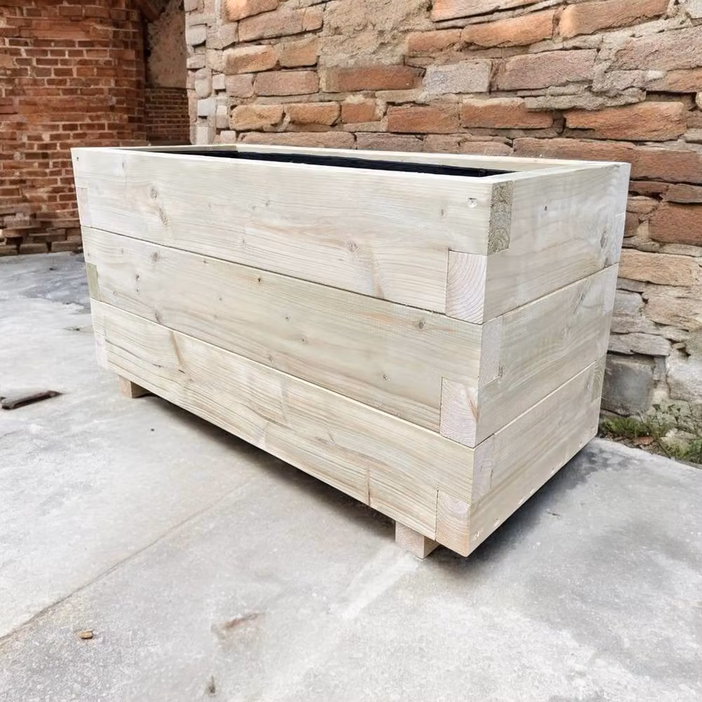 CW Bespoke Suffolk Outdoor Wood Planter in Brown, W: 40 cm, D: 240 cm, H: 45 cm – 5