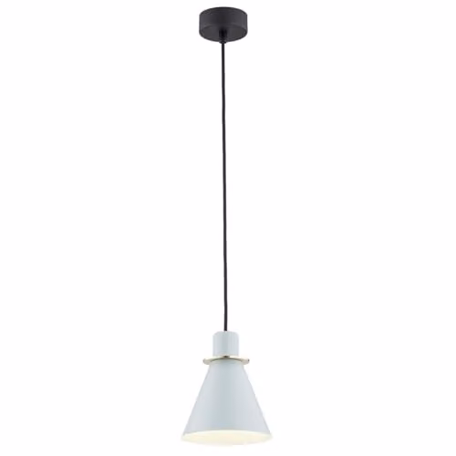 Argon Beverly Dome Pendant Ceiling Light in Blue Matt with Brass Elements