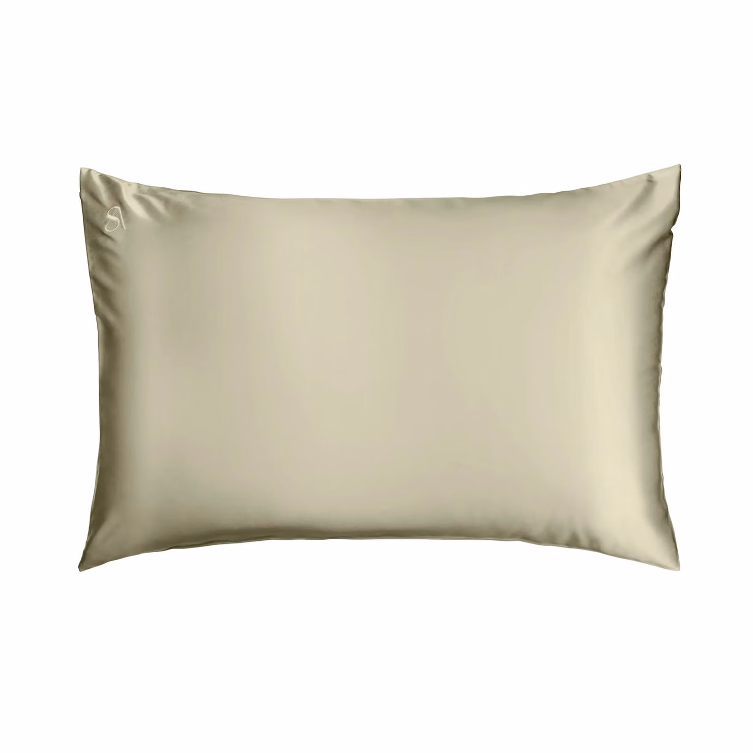 Silk Addict 100% Mulberry Silk Pillowcase in Green or White, W/D/H: 50 x 75 cm – 1