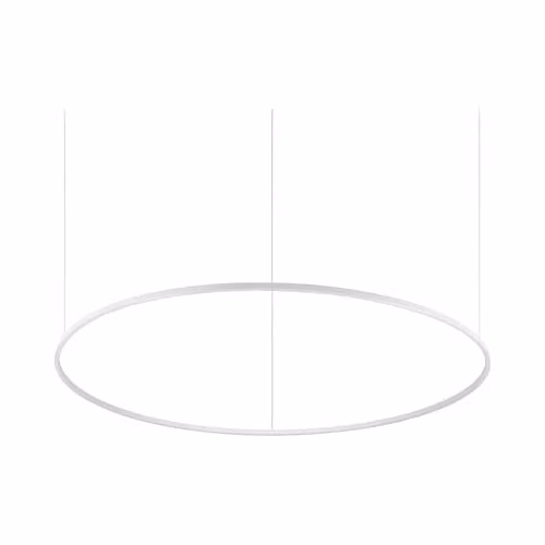 Netlighting Oracle Ring Integrated LED Suspended Pendant Ceiling Light in White, 150 cm, 4000K