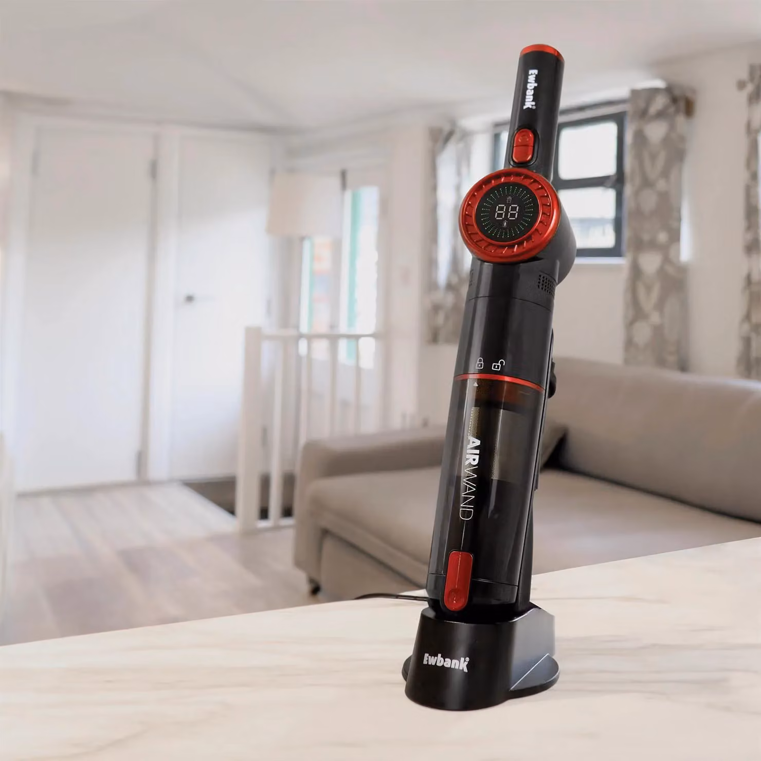 Ewbank AIRWAND Cordless Handheld Wand Vacuum Cleaner in Black with HEPA Washable Filter – 5