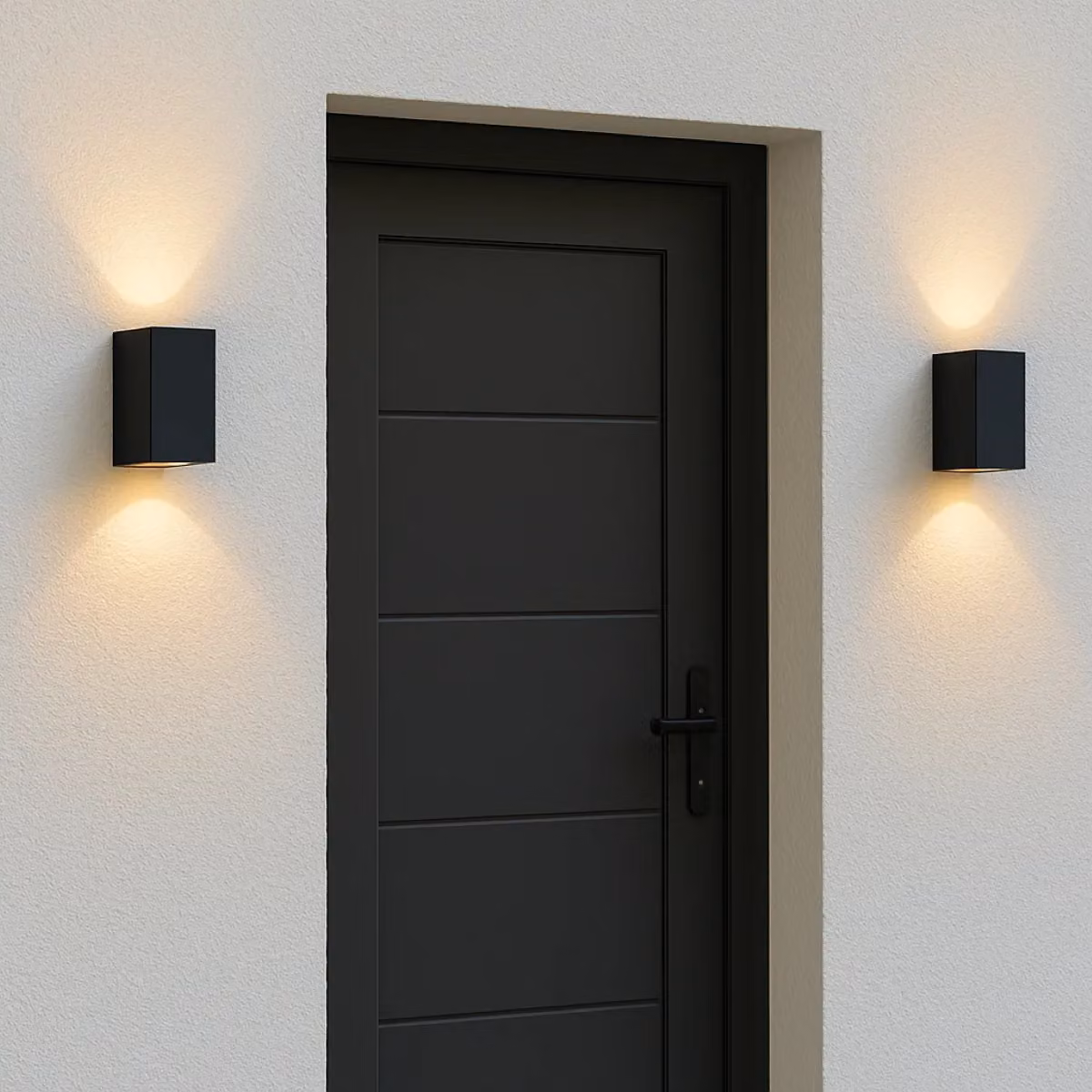 CGC Lighting Eileen Black Rectangular Double Spotlight Outdoor Up and Down Wall Light – 4