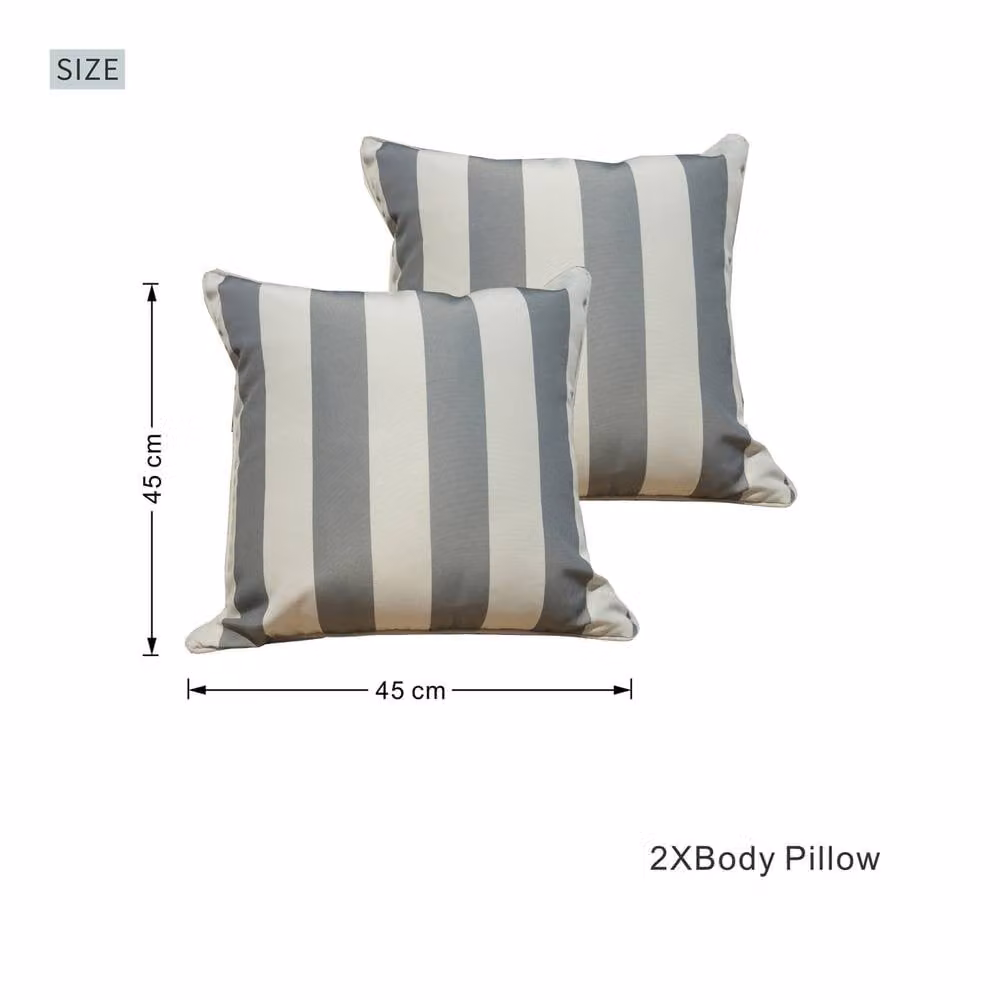 Direct Wicker Waterproof Grey Polyester Outdoor Cushion Covers, 2 Pack, W/D/H: 45 x 45 x 45 cm – 5