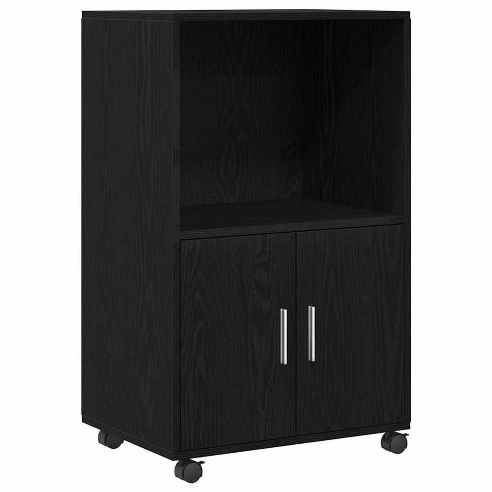Berkfield Home Rolling Cabinet in Black Oak, W: 55 cm, D: 40 cm, H: 91 cm – 3