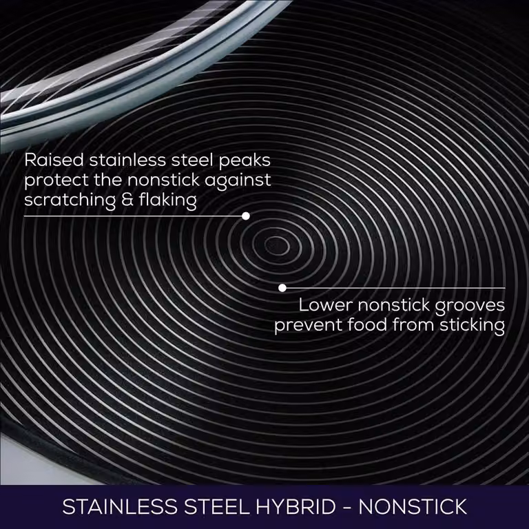 Circulon SteelShield Non Stick Stainless Steel Frying Pan, Silver, 22 cm