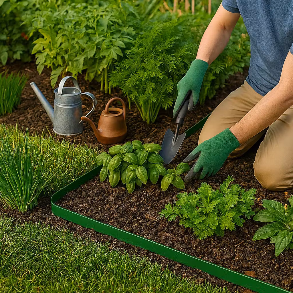Harbour Housewares Green Flexible Plastic Lawn Edging Path Grass Border with Plastic Pegs – 3
