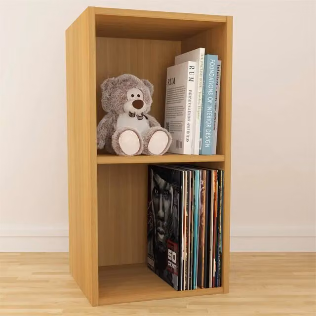 Nordara Light Oak Vinyl LP Storage Cube Large Freestanding Media Rack