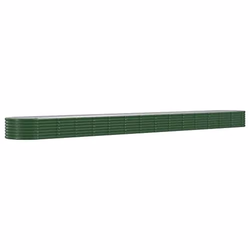 vidaXL Green Galvanised Steel Garden Raised Bed W: 620 cm, D: 80 cm, H: 36 cm – 1