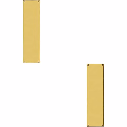 Loops 2 Pack Polished Brass Flat Door Finger Plates, W: 77 mm x H: 304 mm