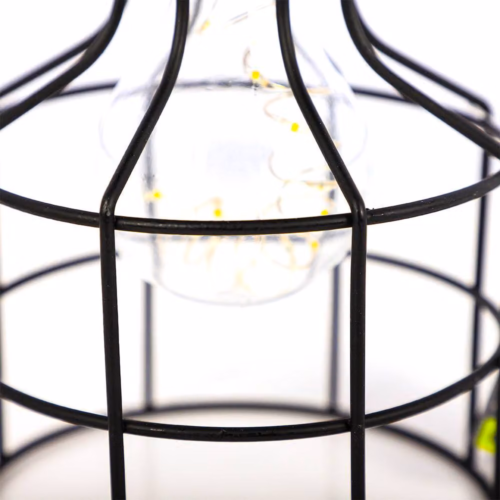 Voltico 2-Piece Set of Hanging Retro Solar LED Garden Lanterns in Black – 3