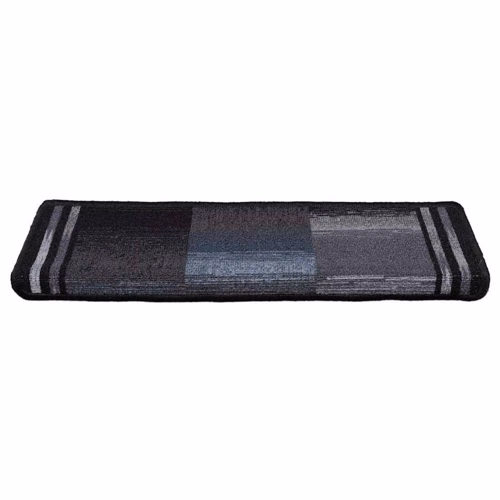 Berkfield Home Self-adhesive Stair Mats, 5 Pack, Black and Grey, W: 65 cm, D: 21 cm, H: 4 cm – 2