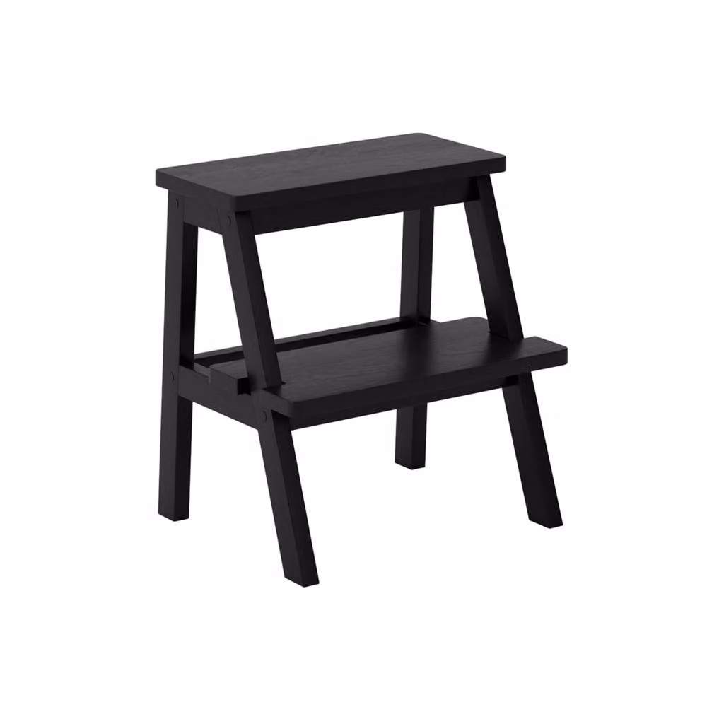 Wyld Haus Black and Grey Cork and Wood Decorative Compact Stool W: 43 cm, D: 39 cm, H: 45 cm – 2