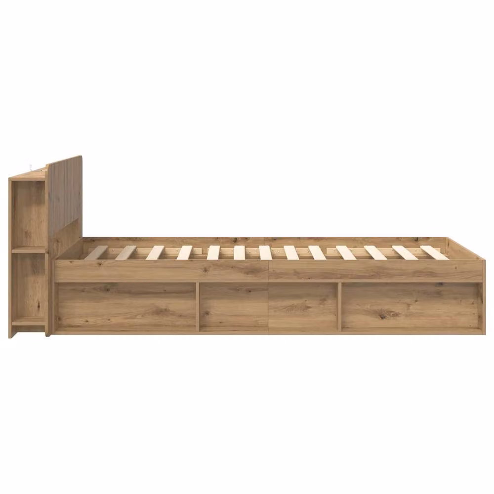 Berkfield Home Artisan Oak Bed Frame with Storage Drawers, Brown, W: 80 cm, L: 200 cm – 2