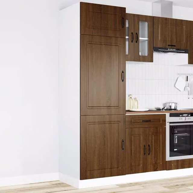 Berkfield Home Kalmar Kitchen Wall Unit in Brown Oak Engineered Wood – 1