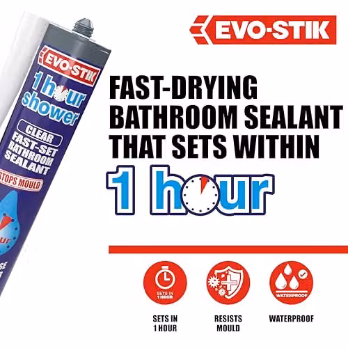Pattex Mould Resistant Silicone Shower Sealant in Transparent or White, 310ml – 3