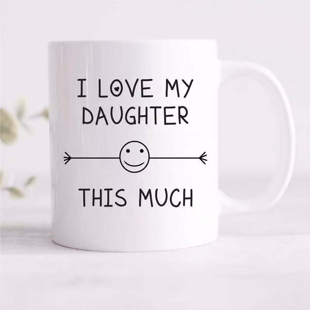 60 SECOND MAKEOVER I Love My Daughter This Much Ceramic Mug in White