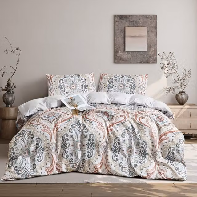 Ezysleep Floral Printed Duvet Set and Pillowcase in Multicolour Pink Boho Style, 230 cm