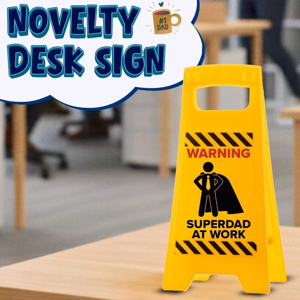 Boxer Gifts Superdad at Work Tabletop Desk Sign, Yellow and Multicolour Plastic Rectangular Sign, W: 25.0 cm, H: 13.0 cm – 2