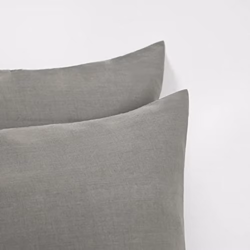 Highams 10 Pack Plain Grey 100% Cotton Housewife Pillowcases – 3