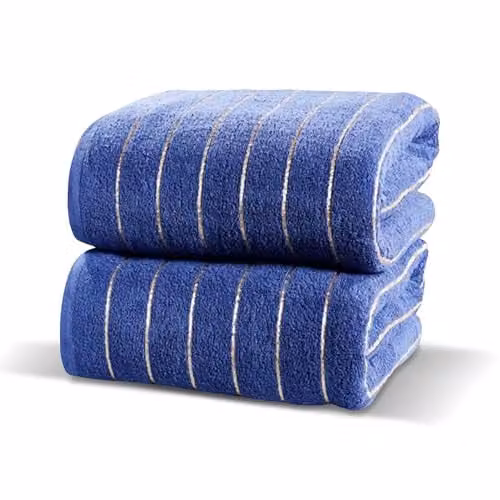 Rapport Home Sandringham Two Piece Striped Cotton Towel Bale in Navy and Gold, W/D/H: 90 x 140 cm