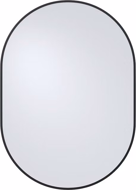 Livingandhome Modern Oval Glass Wall Hanging Mirror - Black