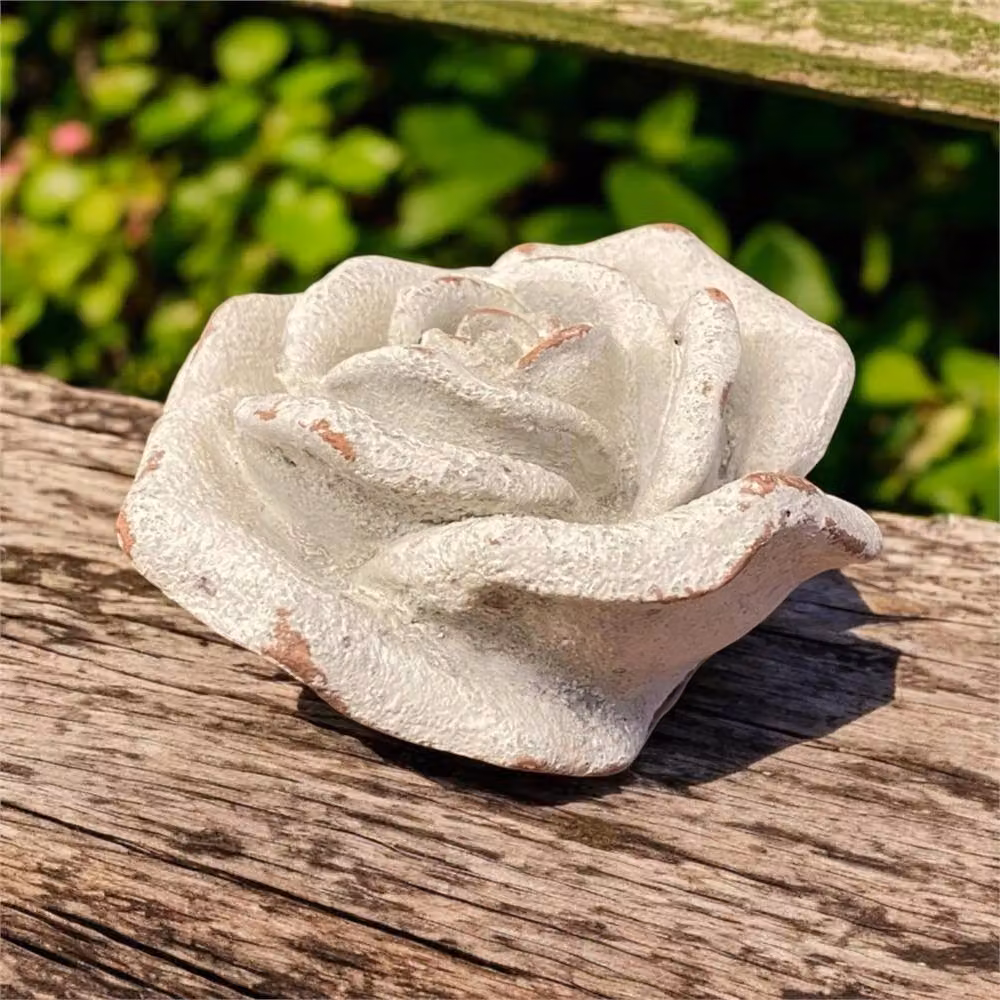 Nordara Antique White Floral Stone Garden Ornament – 3