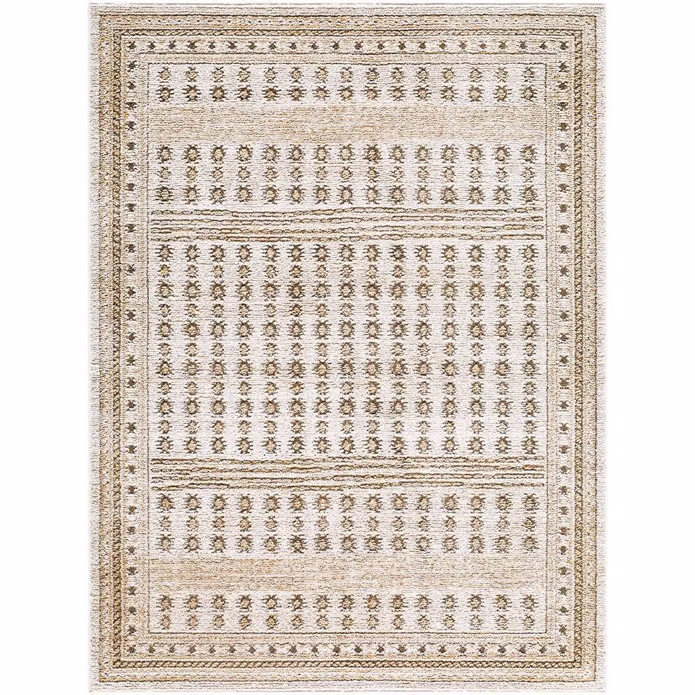 Livabliss Alba-Global Geometric Living Rug in Green and Brown, W: 200 cm, D: 275 cm – 2