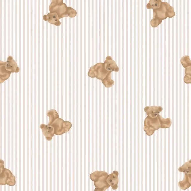 I Love Wallpaper The Bear Wallpaper in Stone Yellow and Beige