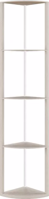 HOMCOM RGB LED Floor Lamp with 4-Tier Shelves and Remote Control, Dimmable Modern Standing Lamp in Oak Wood Finish – 1