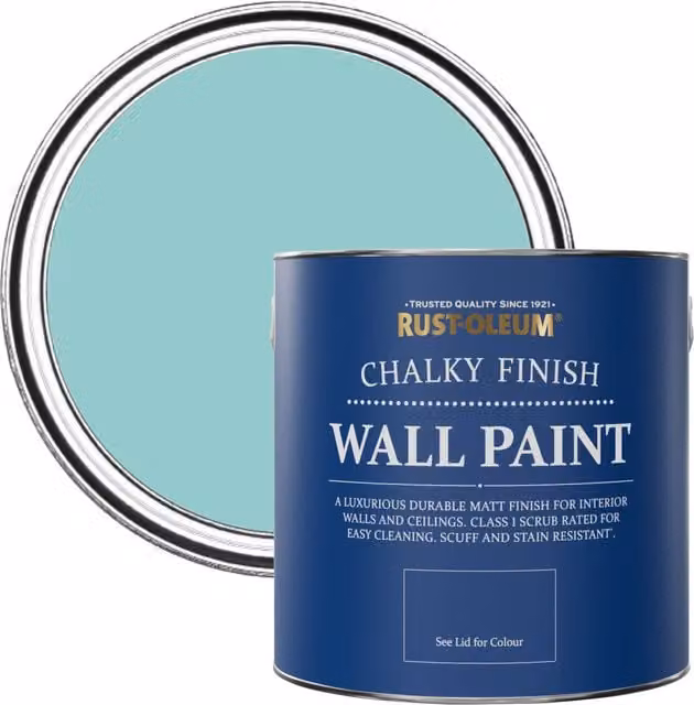 Rust-Oleum Matt Water-Based Chalky Wall Paint in Teal, 2.5L