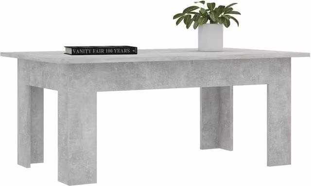 Berkfield Home Modern Rectangular Coffee Table in Concrete Grey, W/D/H: 100 x 60 x 42 cm